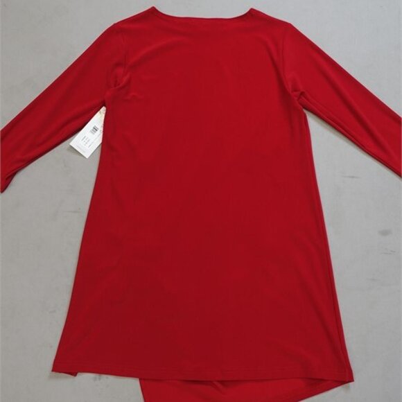 Sympli NWT Women's Stretch Red SIDE TWIST Jersey Tunic, Size 4 - Picture 4 of 7